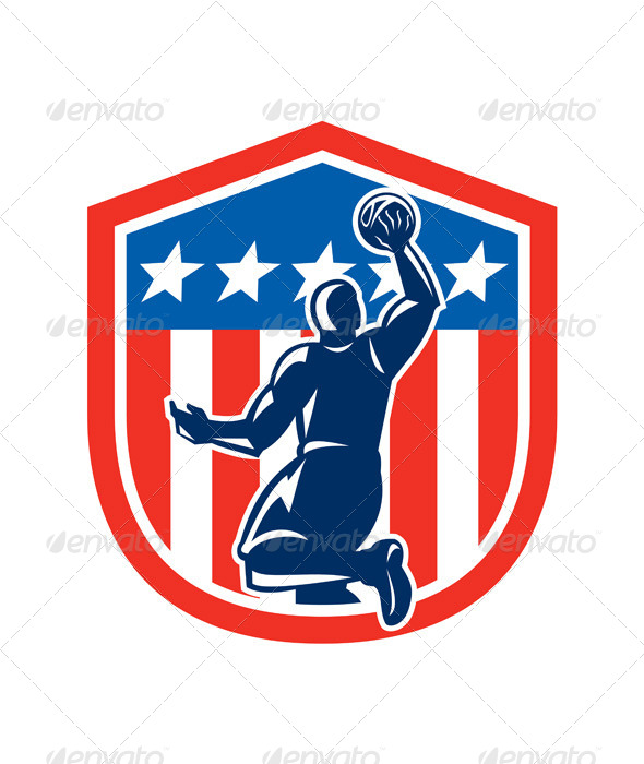 GraphicRiver American Basketball Player Dunk Shield 8245544 GraphicRiver American Basketball Player Dunk Shield 8245544
