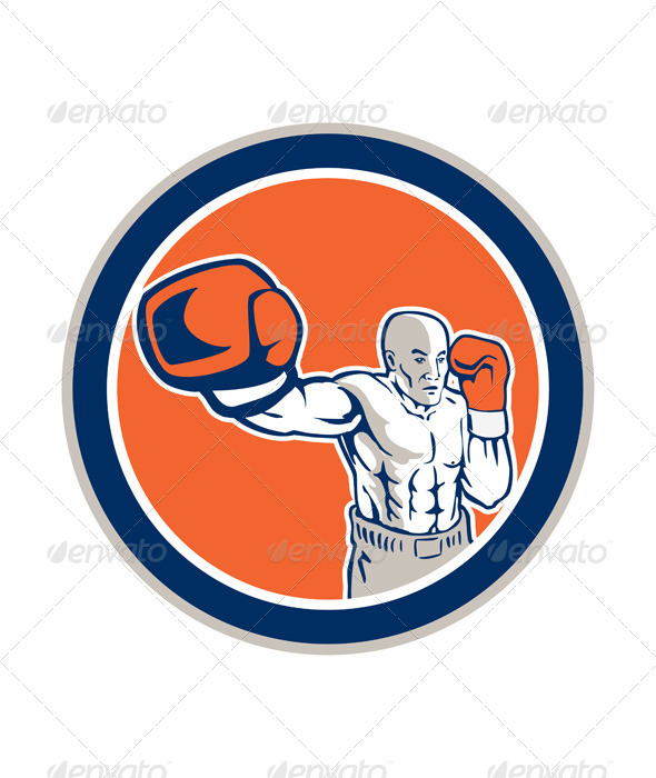 Boxer Boxing Jabbing in Circle Boxer Boxing Jabbing in Circle