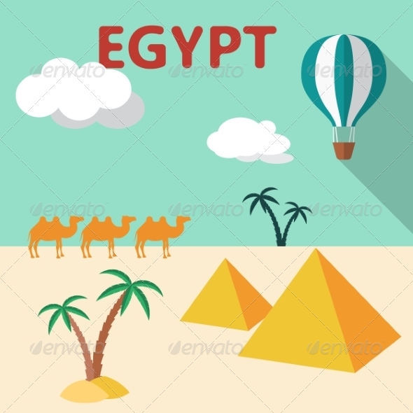 Egypt Travel Flat Design Egypt Travel Flat Design