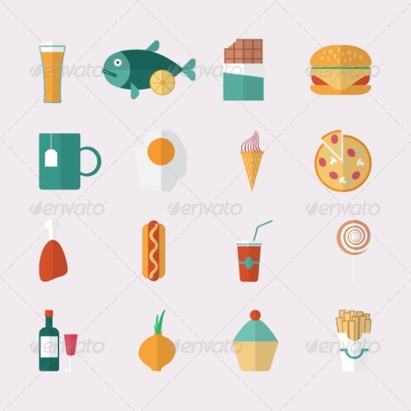GraphicRiver Flat Style Food Icons 8245597 GraphicRiver Flat Style Food Icons 8245597
