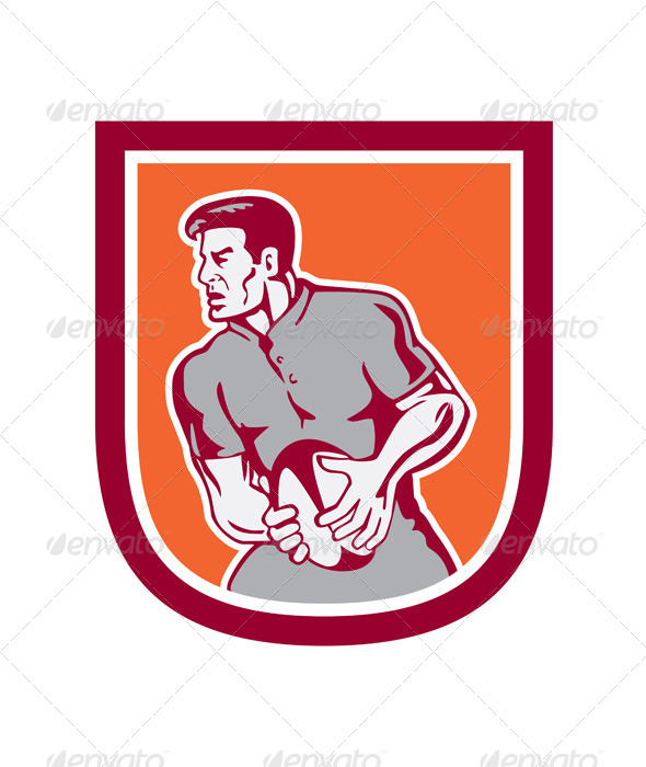 GraphicRiver Rugby Player Sideview Shield 8245607 GraphicRiver Rugby Player Sideview Shield 8245607