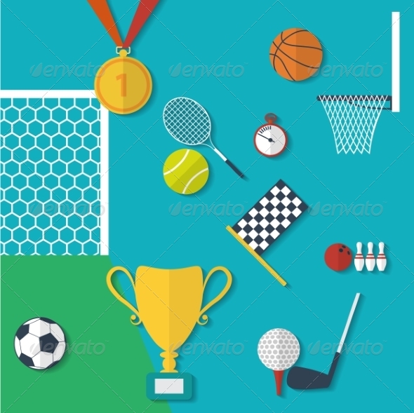 Flat Style Sports Equipment Flat Style Sports Equipment