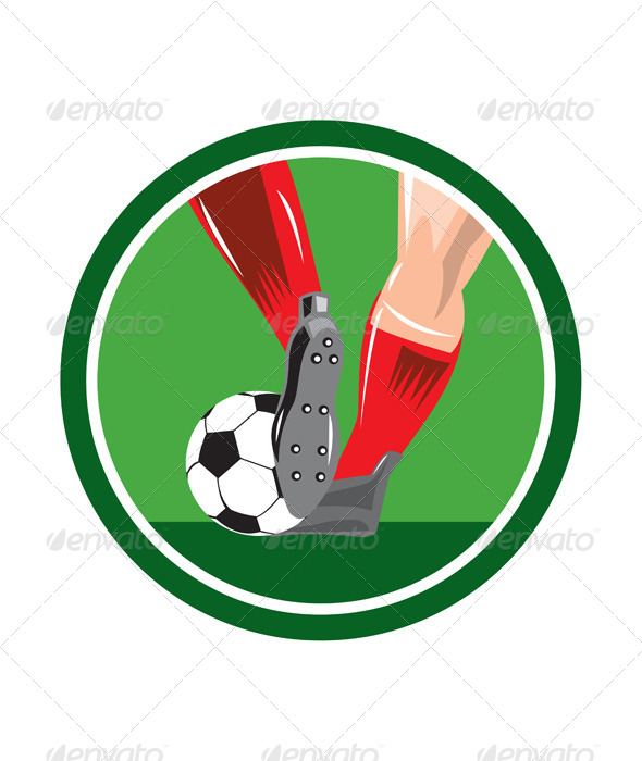 GraphicRiver Foot Kicking Soccer Ball Circle 8245646 GraphicRiver Foot Kicking Soccer Ball Circle 8245646