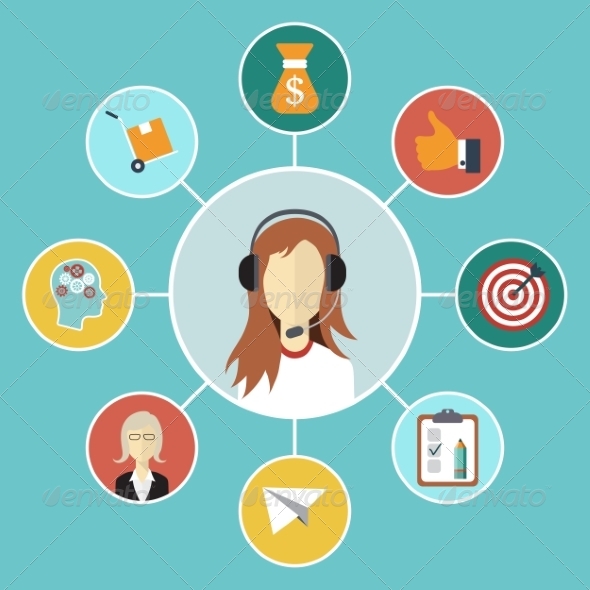 GraphicRiver Flat Design Customer Serivce 8245718 GraphicRiver Flat Design Customer Serivce 8245718