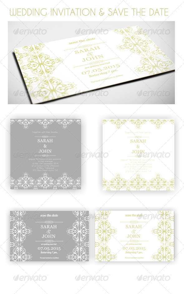 GraphicRiver Classic Wedding Invitation and Save the Date 8245823 GraphicRiver Classic Wedding Invitation and Save the Date 8245823