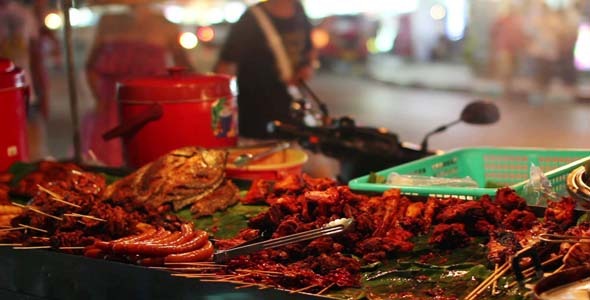 Spicy Thai Foods On Street Spicy Thai Foods On Street