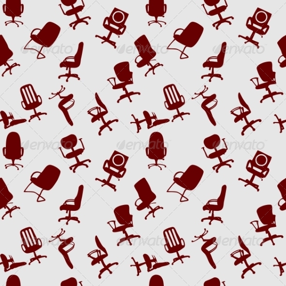 Seamless Pattern of Office Chairs Silhouettes Seamless Pattern of Office Chairs Silhouettes