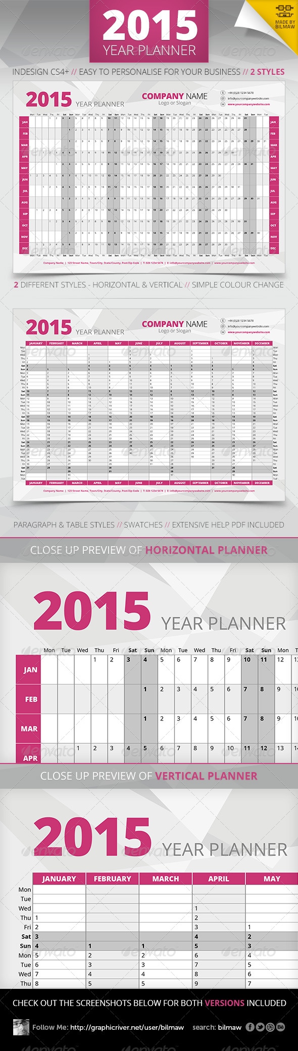 Year Wall Planner GraphicRiver