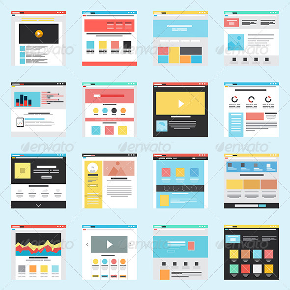 GraphicRiver Set of Flat Website Templates 8250259 GraphicRiver Set of Flat Website Templates 8250259