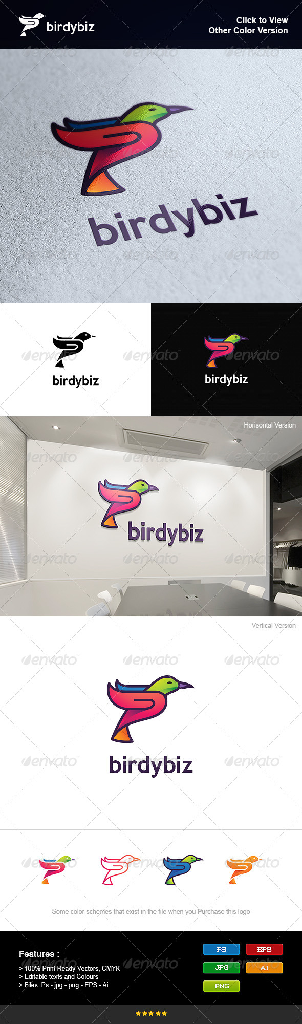 GraphicRiver Colorful Business Bird 8250716 GraphicRiver Colorful Business Bird 8250716