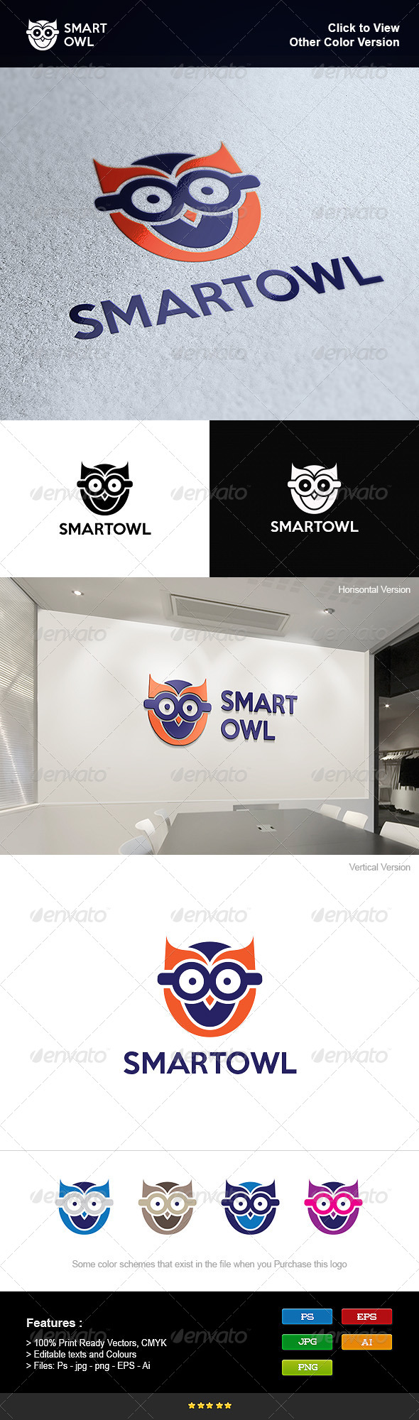 GraphicRiver Smart Owl School 8251009 GraphicRiver Smart Owl School 8251009