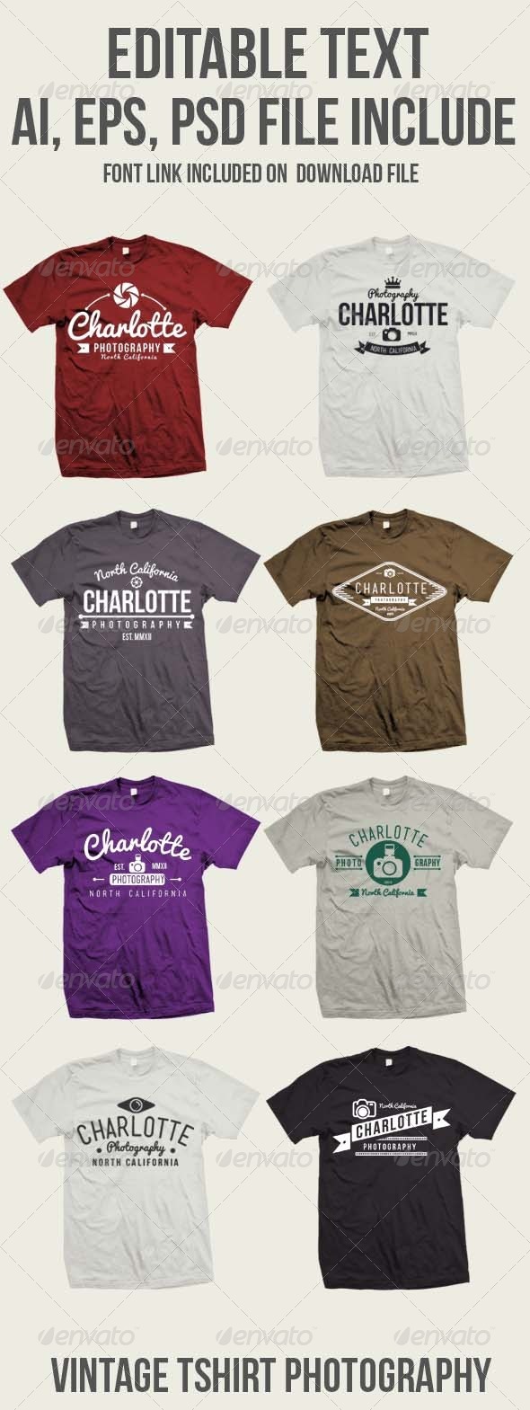 GraphicRiver 8 Vintage Photography Tshirt 8242684 GraphicRiver 8 Vintage Photography Tshirt 8242684