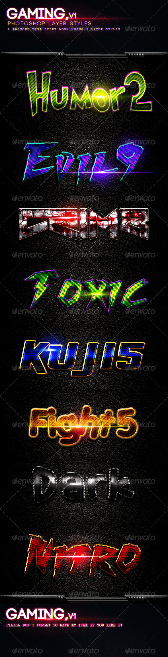 GraphicRiver Gaming Layer Styles V1 8252164 GraphicRiver Gaming Layer Styles V1 8252164