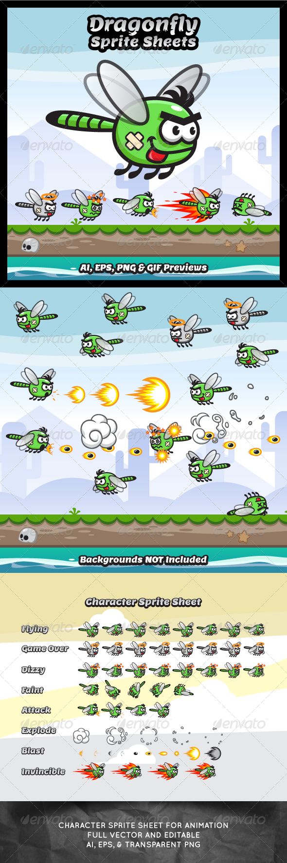 GraphicRiver Dragonfly Game Character Sprite Sheets 8252353 GraphicRiver Dragonfly Game Character Sprite Sheets 8252353
