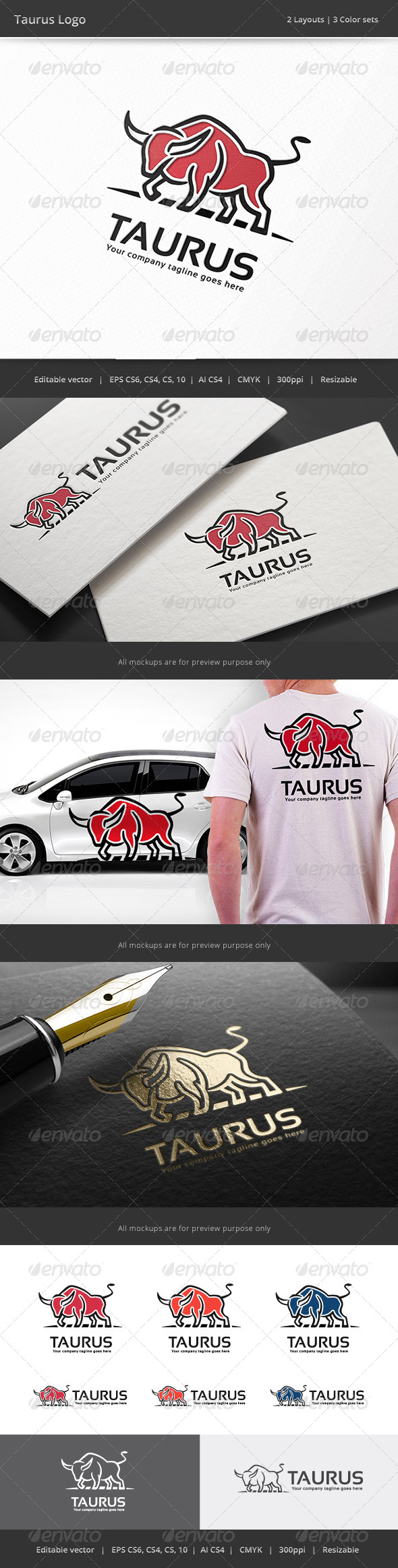 GraphicRiver Taurus Bull Logo 8252657 GraphicRiver Taurus Bull Logo 8252657