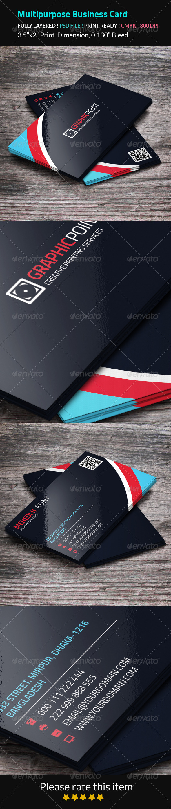 GraphicRiver Multipurpose Business Card 8258431 GraphicRiver Multipurpose Business Card 8258431