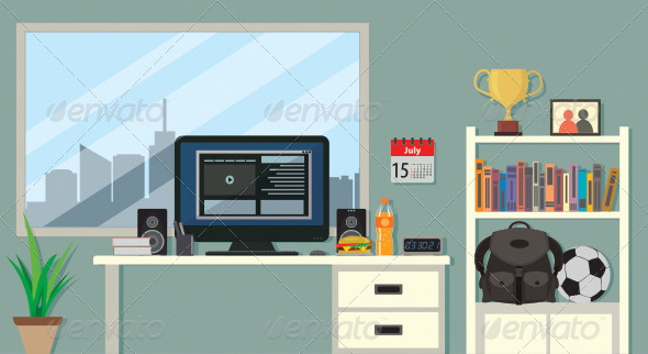 GraphicRiver Flat Room Design 8259455 GraphicRiver Flat Room Design 8259455
