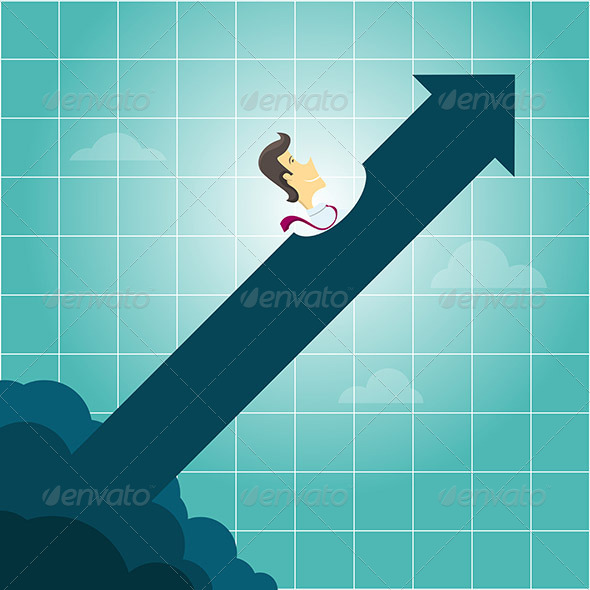 GraphicRiver Businessman Riding an Arrow 8259595 GraphicRiver Businessman Riding an Arrow 8259595