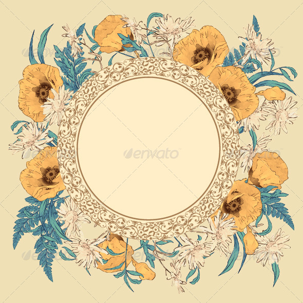 Vintage Vector Flower Frame Vintage Vector Flower Frame
