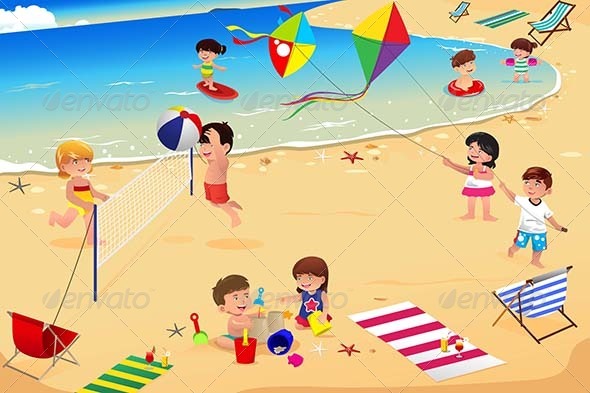 GraphicRiver Kids on the Beach 8259964 GraphicRiver Kids on the Beach 8259964