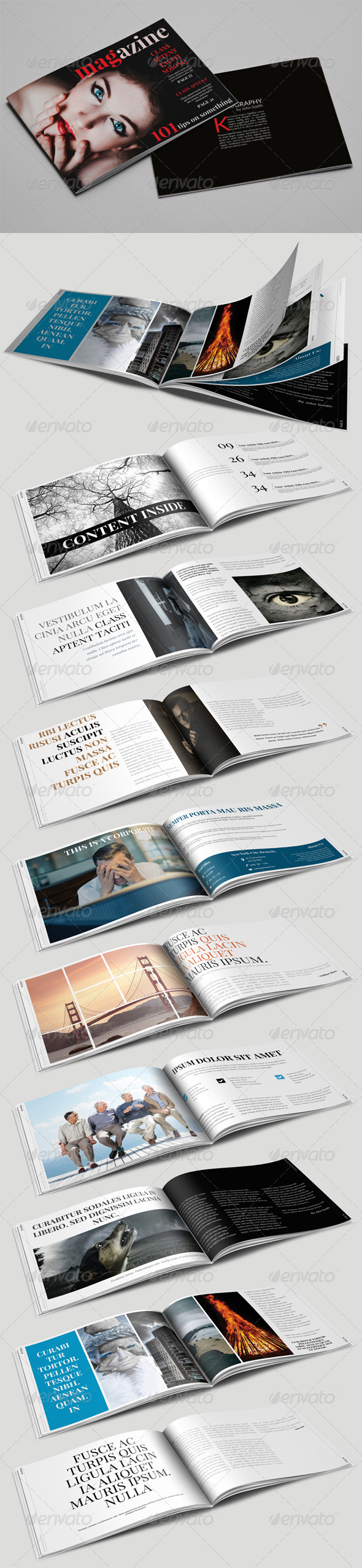 A5 Landscape Magazine Template (Magazines)