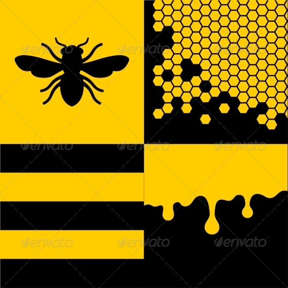 GraphicRiver Bee Honeycells and Honey Patterns Set 8271824 GraphicRiver Bee Honeycells and Honey Patterns Set 8271824