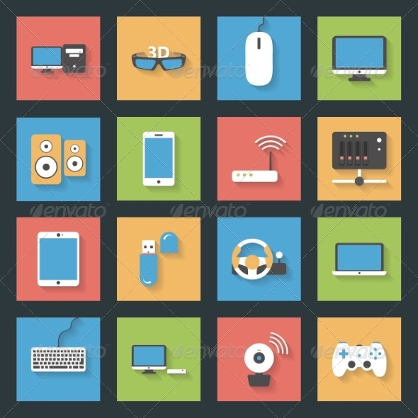GraphicRiver Computers Peripherals and Network Devices Flat 8271929 GraphicRiver Computers Peripherals and Network Devices Flat 8271929