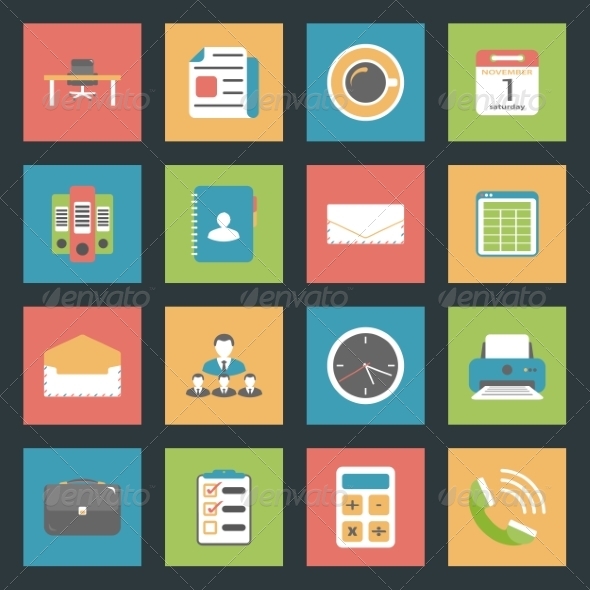 GraphicRiver Office Flat Icons Set 8271938 GraphicRiver Office Flat Icons Set 8271938
