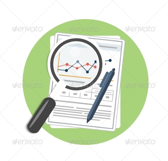 GraphicRiver Magnifying Glass and Chart 8272898 GraphicRiver Magnifying Glass and Chart 8272898