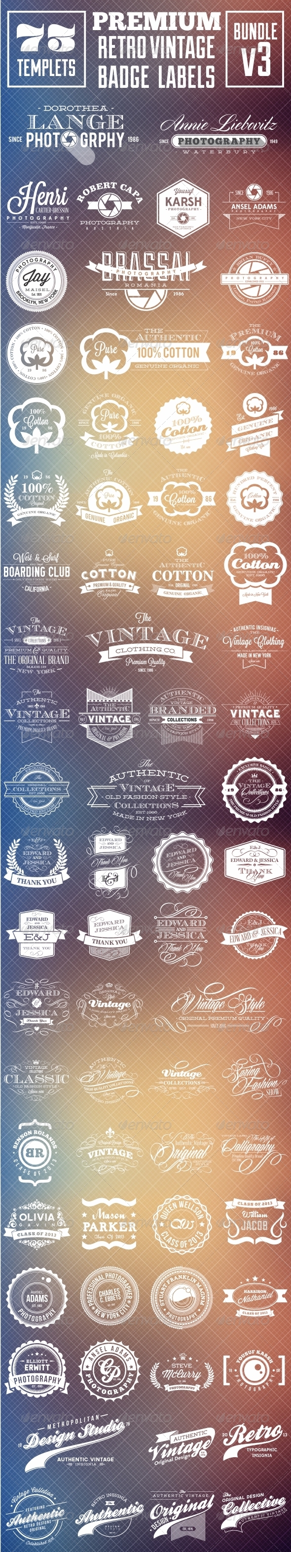 GraphicRiver Premium Retro Vintage Badge Labels Bundle v3 8274395 GraphicRiver Premium Retro Vintage Badge Labels Bundle v3 8274395