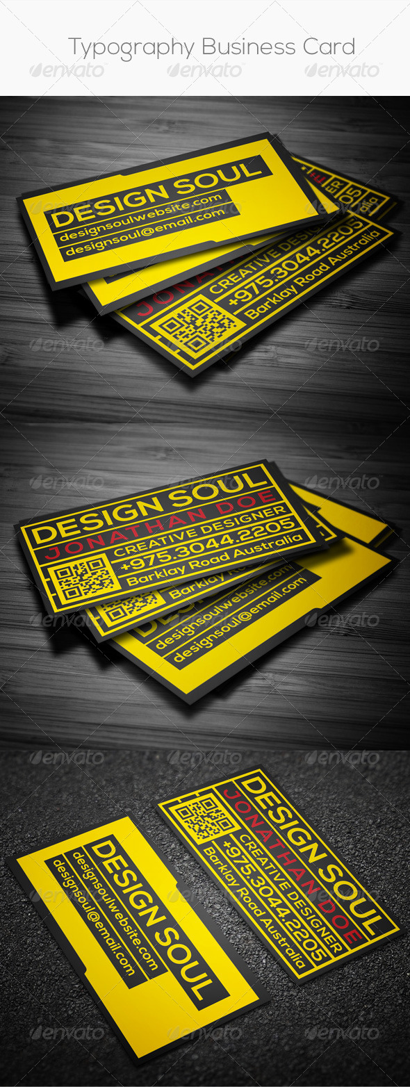 GraphicRiver Typography Business Card 8275184 GraphicRiver Typography Business Card 8275184