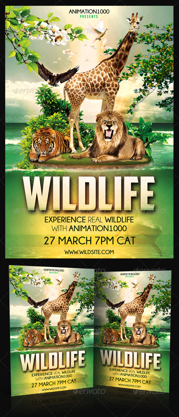 GraphicRiver Wildlife Flyer Template PSD 8276354 GraphicRiver Wildlife Flyer Template PSD 8276354