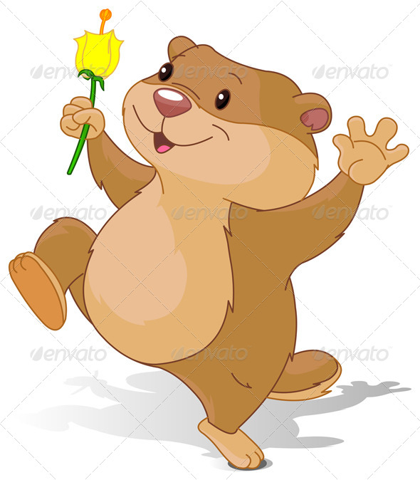 GraphicRiver Groundhog Dancing with First Flower 8278990 GraphicRiver Groundhog Dancing with First Flower 8278990
