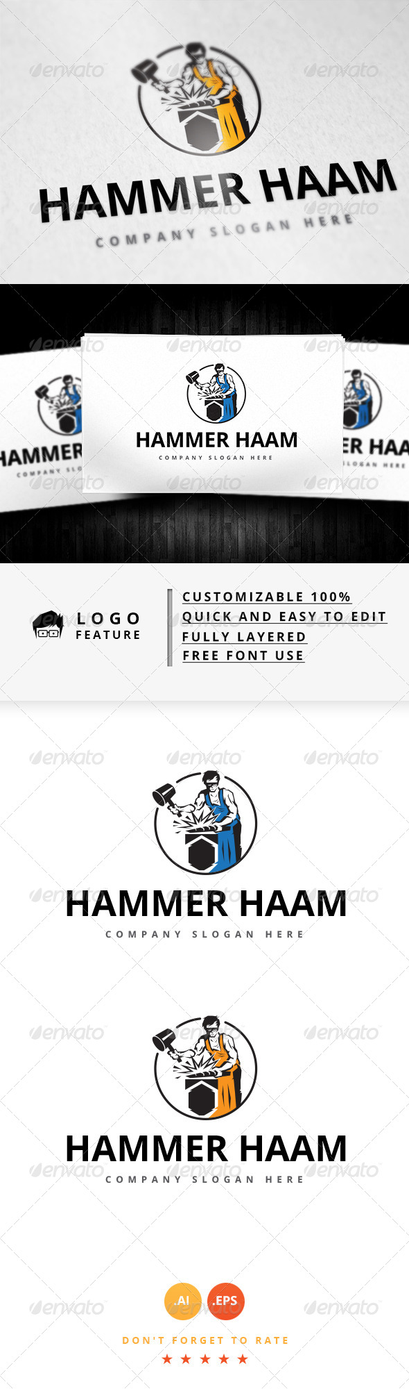 GraphicRiver Hammer Haam Logo 8279003 GraphicRiver Hammer Haam Logo 8279003