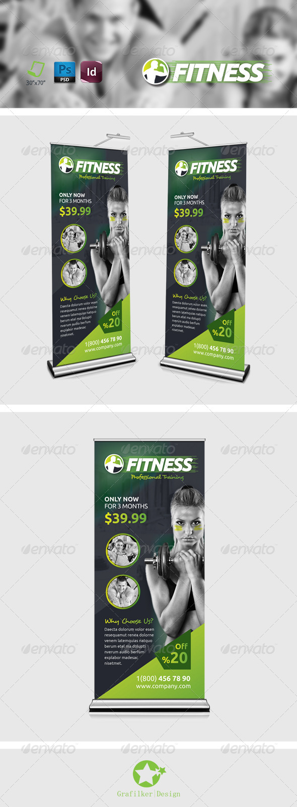 GraphicRiver Fitness Salon Roll-Up Templates 8279361 GraphicRiver Fitness Salon Roll-Up Templates 8279361