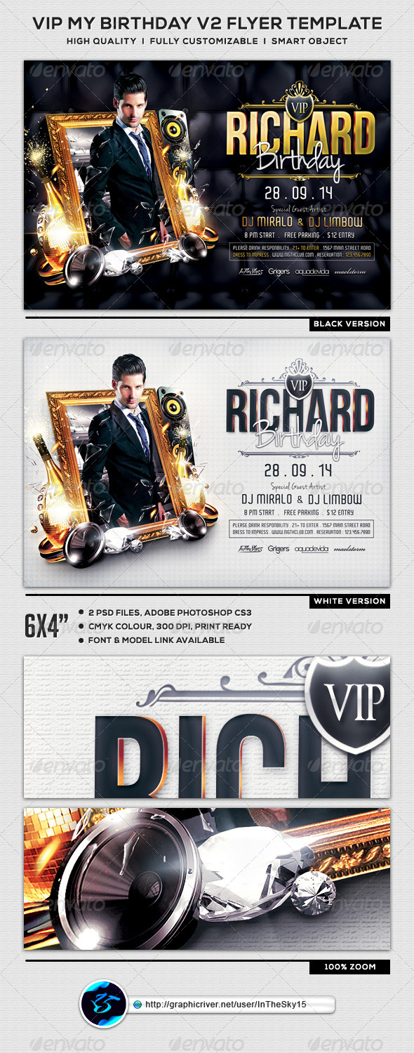 GraphicRiver VIP My Birthday V2 Flyer Template 8280828 GraphicRiver VIP My Birthday V2 Flyer Template 8280828