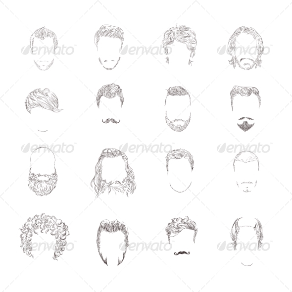 Man Hair Style Set (People)