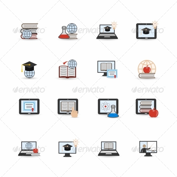 Online Education Icons (Web Elements)