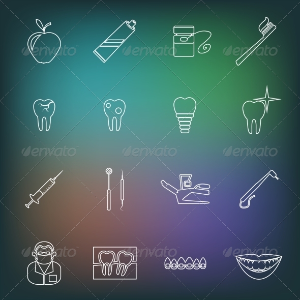 Dental Icons Outline (Health/Medicine)