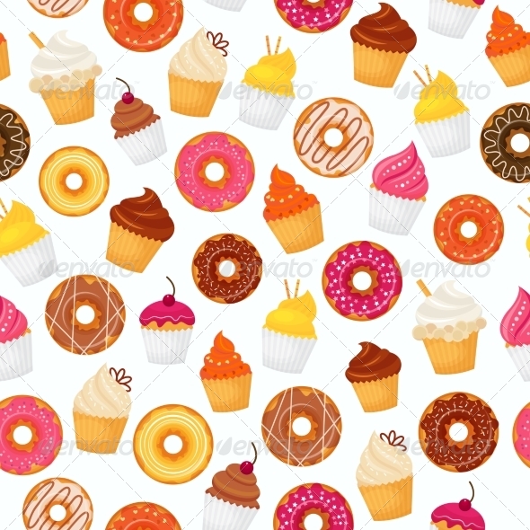 Donut Seamless Pattern (Food)