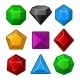 Set of Multicolored Gems for Match Games