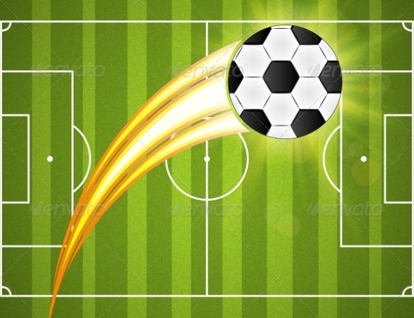 Soccer Ball on Green Background Poster Design Soccer Ball on Green Background Poster Design