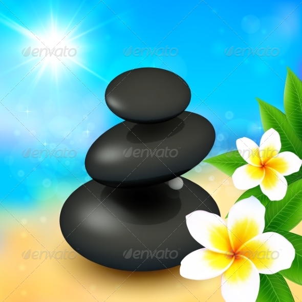 GraphicRiver Spa Rocks with Flowers on Summer Background 8284141 GraphicRiver Spa Rocks with Flowers on Summer Background 8284141