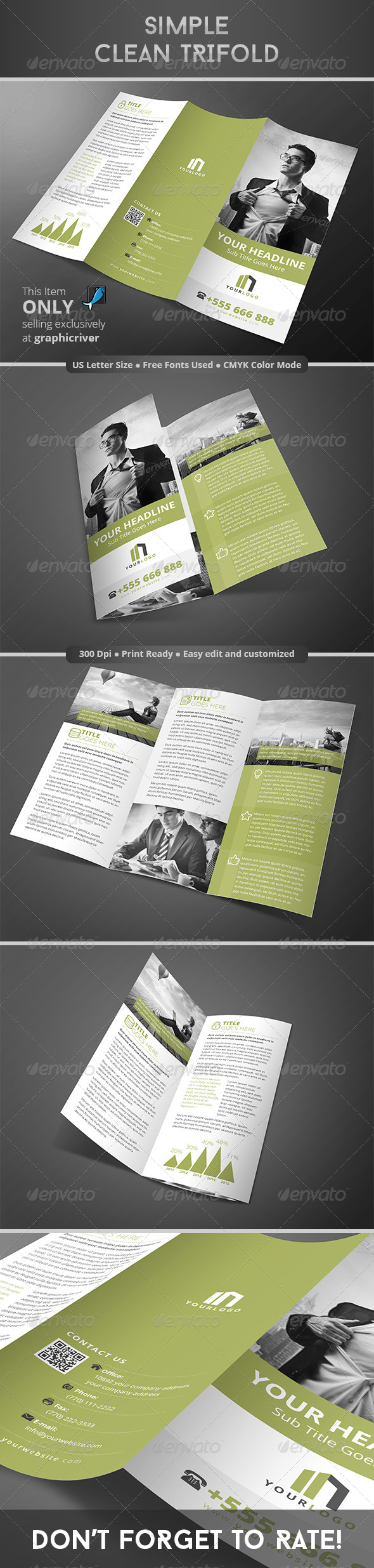 GraphicRiver Simple Clean Trifold 8284380 GraphicRiver Simple Clean Trifold 8284380