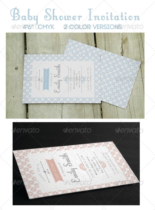GraphicRiver Cute Baby Shower Invitations 8284943 GraphicRiver Cute Baby Shower Invitations 8284943