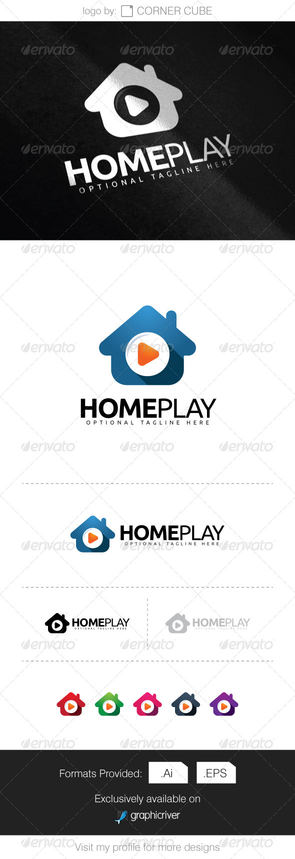 GraphicRiver Home Play Logo 8286413 GraphicRiver Home Play Logo 8286413
