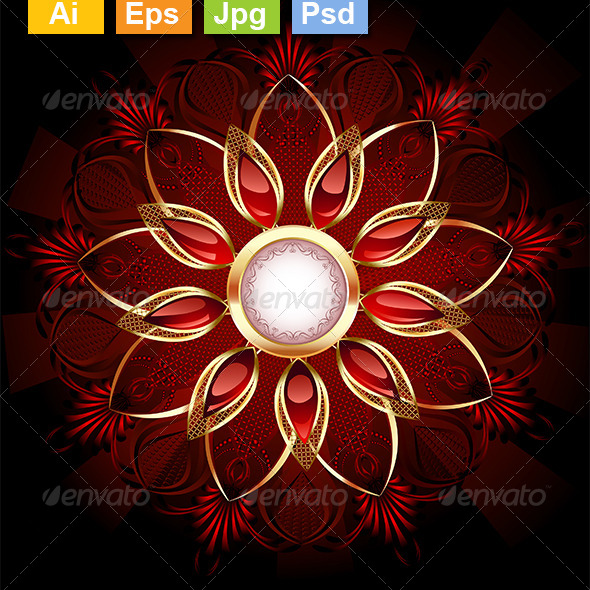 GraphicRiver Round Banner with Abstract Flower 8292552 GraphicRiver Round Banner with Abstract Flower 8292552