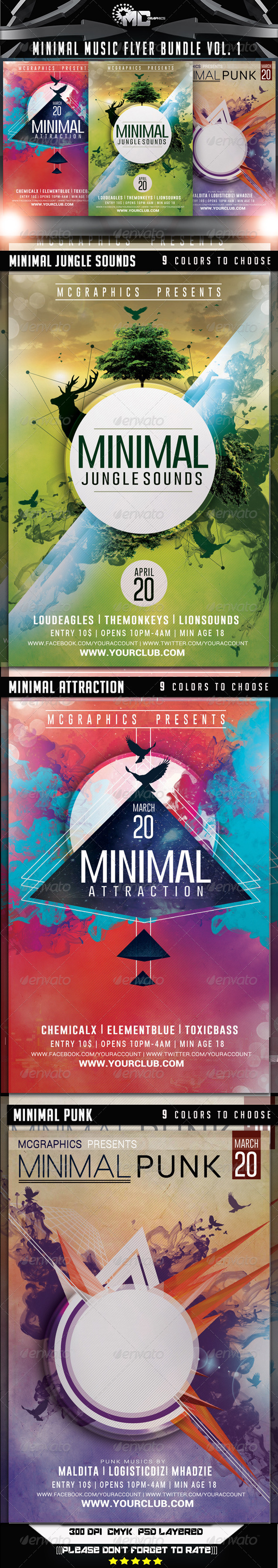 GraphicRiver Minimal Music Flyer Bundle Vol 1 8292629 GraphicRiver Minimal Music Flyer Bundle Vol 1 8292629