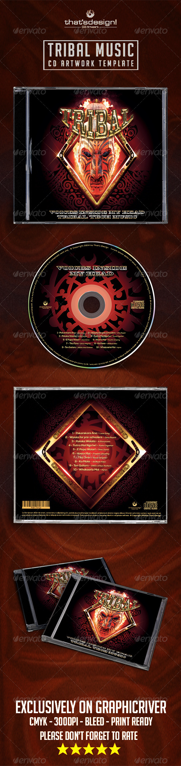 GraphicRiver Tribal Music CD Artwork Template 8262962 GraphicRiver Tribal Music CD Artwork Template 8262962