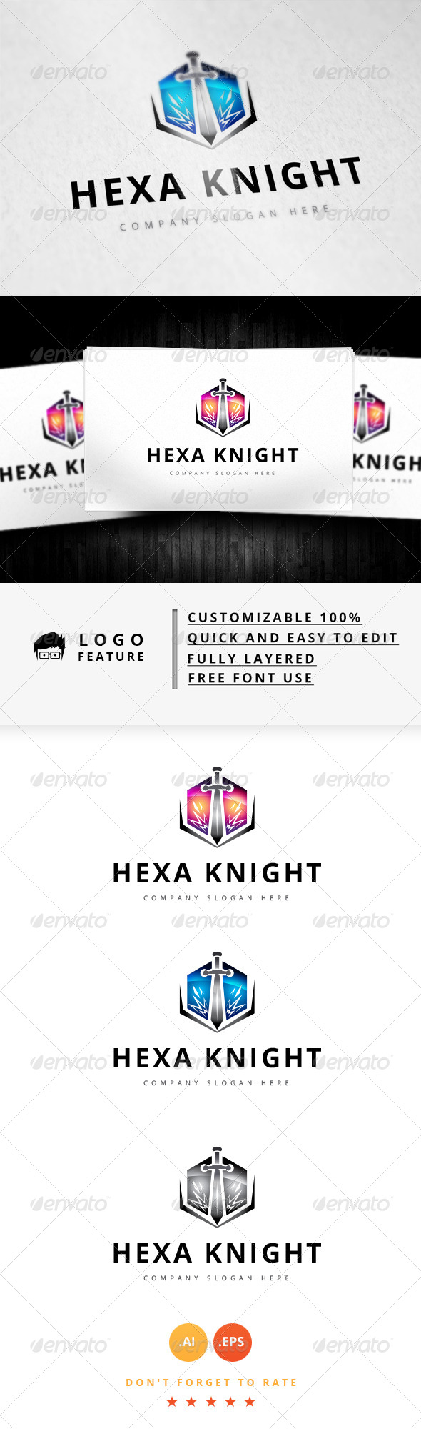GraphicRiver Hexa Knight Logo 8292696 GraphicRiver Hexa Knight Logo 8292696